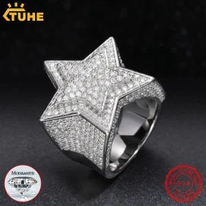 Moissanite Star Ring For Men