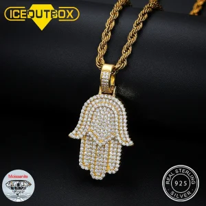 Moissanite  Hamsa Hands Pendant