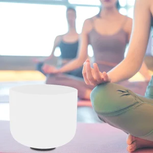8-Inch F Note Heart Chakra Frosted Quartz Crystal Singing Bowl