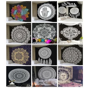 Polyester Mandala Print Tapestry Wall Hanging