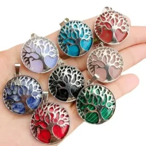 Natural Crystal Tree of Life Pendant