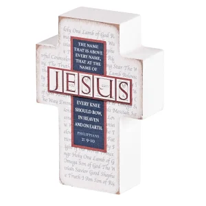 Tabletop Cross Plaque with the Names of Jesus