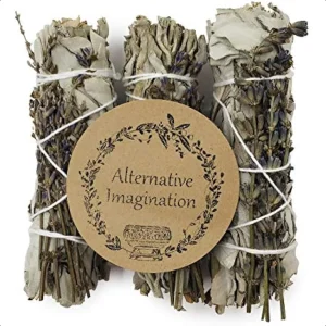 White Sage Smudge Sticks with Dried Lavender Buds
